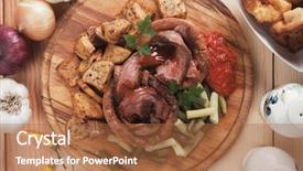  Presentation with yellow green - PPT layouts enhanced with traditional british sunday roast background and a red colored foreground