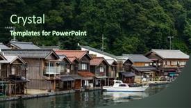  Presentation with kyoto - Slides featuring traditional buildings in ine kyoto background and a tawny brown colored foreground