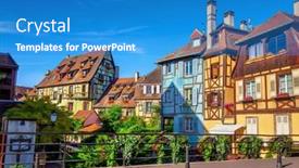  Presentation with old buildings - Theme having traditional-buildings-in-the-old background and a  colored foreground