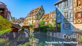  Presentation with old buildings - PPT layouts having traditional-buildings-in-the-old background and a ocean colored foreground