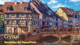  Presentation with old buildings - Slides having traditional-buildings-in-the-old background and a  colored foreground