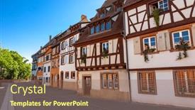  Presentation with old buildings - PPT theme featuring traditional-buildings-in-the-old background and a violet colored foreground