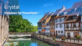  Presentation with old buildings - Presentation design with traditional-buildings-in-the-old background and a  colored foreground