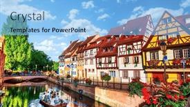  Presentation with old buildings - Presentation theme enhanced with traditional-buildings-in-the-old background and a  colored foreground