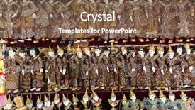  Presentation with yoke - Audience pleasing PPT theme consisting of puppetry - rows of traditional burmese puppets backdrop and a tawny brown colored foreground