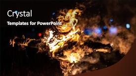  Presentation with bonfire - PPT theme with burning of effigy on bonfire background and a black colored foreground