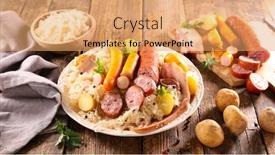  Presentation with cabbage - Slide set enhanced with traditional-cabbage-potato-and-sausage background and a coral colored foreground