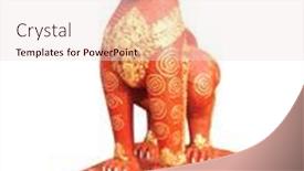  Presentation with lion - Presentation theme featuring traditional-cambodian-lion-statue-ancient background and a lemonade colored foreground