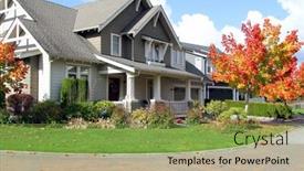  Presentation with new home - Slides having traditional-canadian-house background and a seafoam green colored foreground