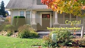  Presentation with new home - PPT layouts having traditional-canadian-house background and a violet colored foreground