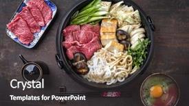  Presentation with iron - Colorful PPT layouts enhanced with traditional cast iron pot backdrop and a dark gray colored foreground