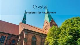  Presentation with building - Slide set featuring traditional-cathedral-building-in-kiel background and a light blue colored foreground