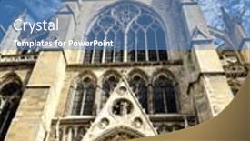  Presentation with building - PPT theme consisting of traditional-cathedral-building-in-meaux background and a teal colored foreground