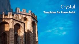  Presentation with building - Beautiful slides featuring traditional-cathedral-building-in-messina backdrop and a teal colored foreground