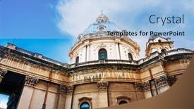  Presentation with building - Presentation design with traditional-cathedral-building-in-messina background and a light blue colored foreground