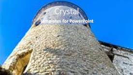  Presentation with france - Presentation theme featuring traditional-cathedral-building-in-nemours background and a cobalt blue colored foreground