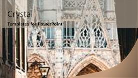  Presentation with building - Slide deck featuring traditional-cathedral-building-in-rouen and a mint green colored foreground