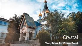  Presentation with traditional - Presentation theme enhanced with traditional-cathedral-building-in-sofia background and a dark gray colored foreground