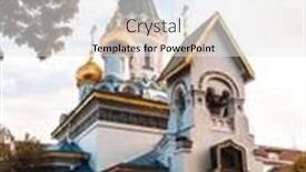  Presentation with traditional - Colorful presentation enhanced with traditional-cathedral-building-in-sofia backdrop and a white colored foreground