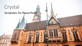  Presentation with poland - Beautiful PPT theme featuring traditional-cathedral-building-in-wroclaw backdrop and a white colored foreground