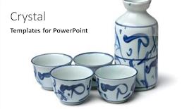  Presentation with chinese traditional - PPT layouts featuring traditional-ceramic-chinese-sake-set background and a  colored foreground