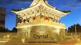  Presentation with chinese architecture - Slide set enhanced with traditional chinese architecture background and a gold colored foreground