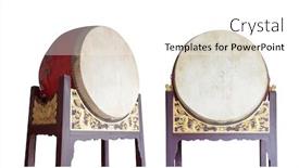  Presentation with drums - Theme featuring traditional-chinese-big-drums background and a white colored foreground