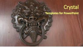  Presentation with traditional chinese funeral - Slides having traditional chinese building lion statue background and a tawny brown colored foreground