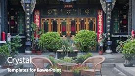  Presentation with chinese traditional - Audience pleasing presentation design consisting of traditional chinese building of old backdrop and a gray colored foreground