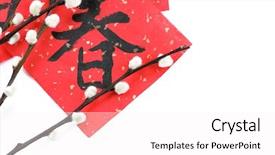  Presentation with chinese calligraphy - Presentation design having full length portrait of an euphoric fan holding a ball and flag of brazil isolated on white background background and a sky blue colored foreground