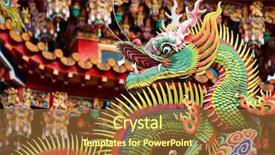  Presentation with chinese dragon - Theme featuring traditional chinese dragon decoration background and a red colored foreground