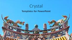  Presentation with chinese dragon - Audience pleasing theme consisting of traditional-chinese-dragon-statues backdrop and a light gray colored foreground