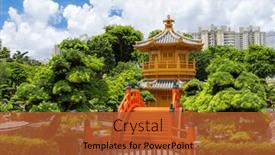  Presentation with chinese-traditional - Presentation theme consisting of traditional-chinese-garden-in-nan background and a red colored foreground