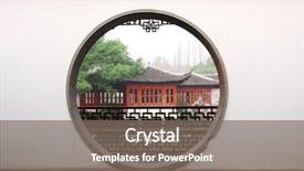  Presentation with china - Theme featuring traditional chinese garden in suzhou background and a gray colored foreground