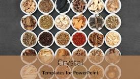  Presentation with traditional chinese medicine - Slide deck featuring traditional-chinese-herb-collection-used background and a coral colored foreground