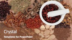  Presentation with papyrus - Presentation theme consisting of traditional chinese herbal medicine selection background and a tawny brown colored foreground