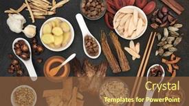  Presentation with flu virus - Theme having traditional-chinese-herbal-medicine background and a tawny brown colored foreground