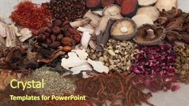  Presentation with traditional chinese medicine - Amazing presentation theme having traditional chinese herbs used backdrop and a tawny brown colored foreground
