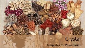  Presentation with traditional chinese medicine - Amazing PPT layouts having traditional chinese herbs used backdrop and a coral colored foreground