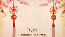  Presentation with mean - PPT layouts enhanced with traditional-chinese-knot-mean-happy background and a lemonade colored foreground