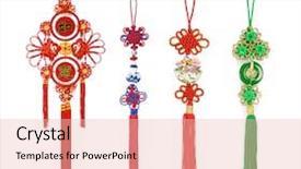  Presentation with chinese traditional - Colorful presentation theme enhanced with traditional chinese knots on white backdrop and a lemonade colored foreground