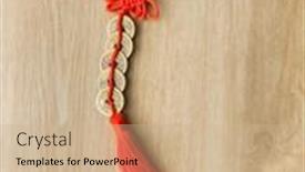  Presentation with feng shui - Presentation theme enhanced with traditional-chinese-knots-with-ritual background and a coral colored foreground