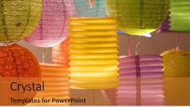  Presentation with chinese lantern - Theme enhanced with traditional chinese lantern for mid background and a gold colored foreground