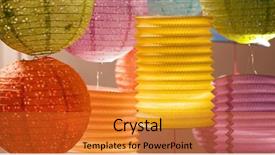  Presentation with chinese lantern - Beautiful theme featuring traditional chinese lantern backdrop and a gold colored foreground