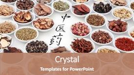  Presentation with translation - Presentation design enhanced with traditional chinese medicinal herb ingredients background and a coral colored foreground