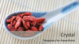  Presentation with traditional chinese medicine - Presentation theme with traditional chinese medicine - an assortment of chinese herbs background and a light gray colored foreground