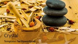  Presentation with tea plant - Presentation design featuring traditional chinese medicine cure background and a  colored foreground