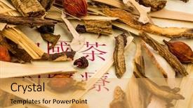  Presentation with tea plant - Audience pleasing PPT layouts consisting of traditional chinese medicine cure backdrop and a  colored foreground