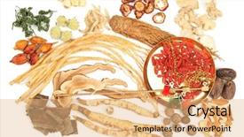  Presentation with traditional chinese medicine - Beautiful PPT theme featuring traditional chinese medicine on white backdrop and a coral colored foreground