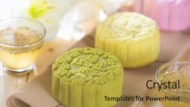  Presentation with trademark - PPT layouts enhanced with traditional chinese mid autumn festival background and a gold colored foreground